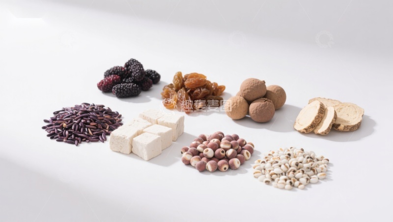 高清大图下载【趣麦麦图】多样食材展示：坚果、豆类与干果