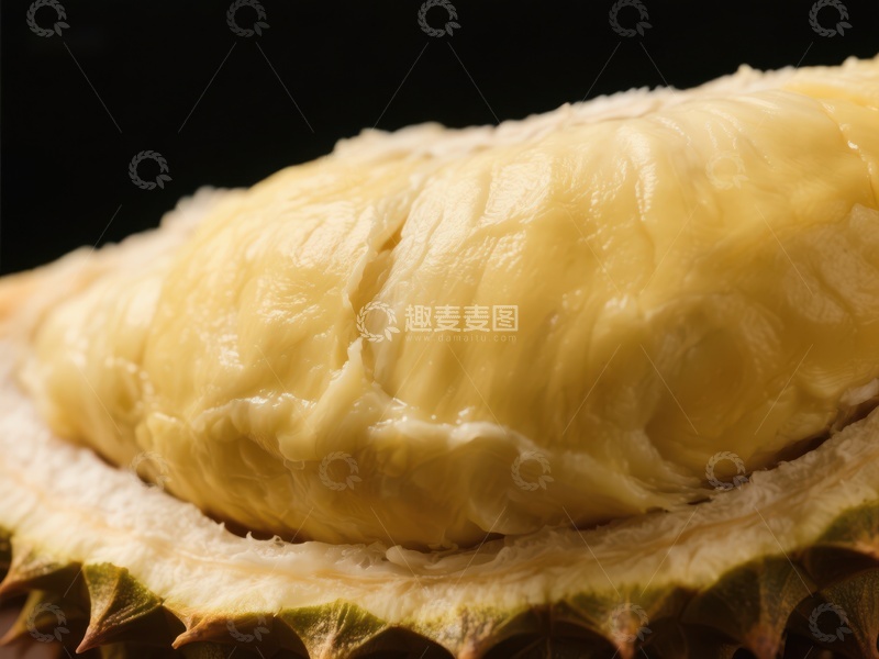 高清大图下载【趣麦麦图】新鲜榴莲果肉特写