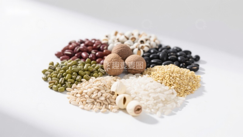 高清大图下载【趣麦麦图】多种谷物与豆类的组合展示