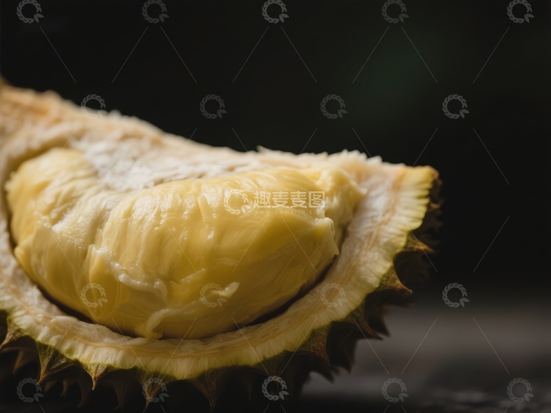 高清大图下载【趣麦麦图】新鲜榴莲果肉特写