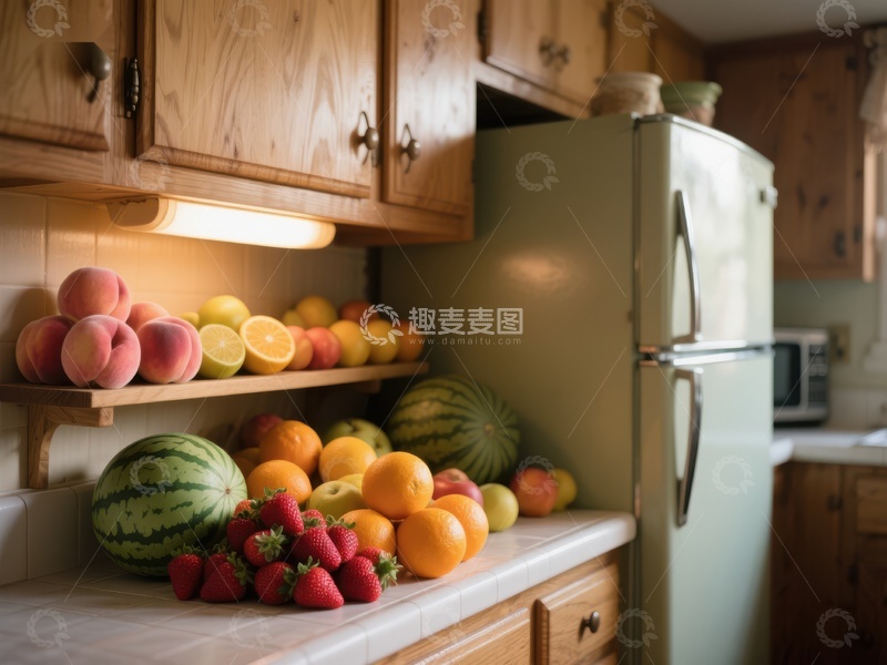 高清大图下载【趣麦麦图】厨房水果陈列