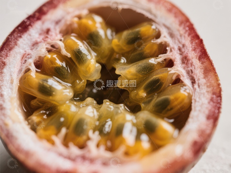 高清大图下载【趣麦麦图】新鲜百香果切面特写