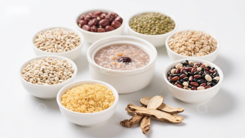 高清大图下载【趣麦麦图】多种谷物与粥的健康组合