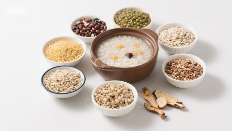 高清大图下载【趣麦麦图】多种谷物与粥的健康组合