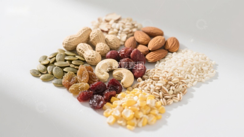 高清大图下载【趣麦麦图】多种坚果与谷物的组合