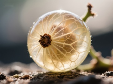 透明果实特写，内部结构清晰可见
