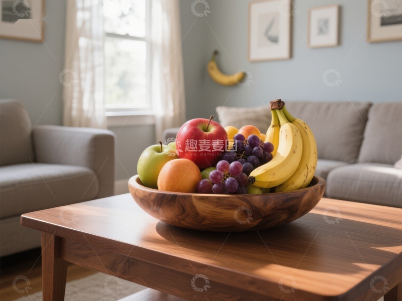高清大图下载【趣麦麦图】客厅茶几上的水果篮