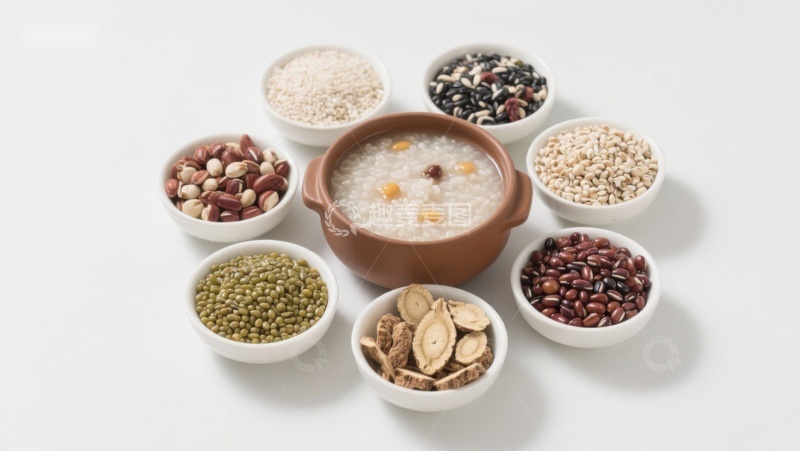 高清大图下载【趣麦麦图】多种谷物与粥的组合展示