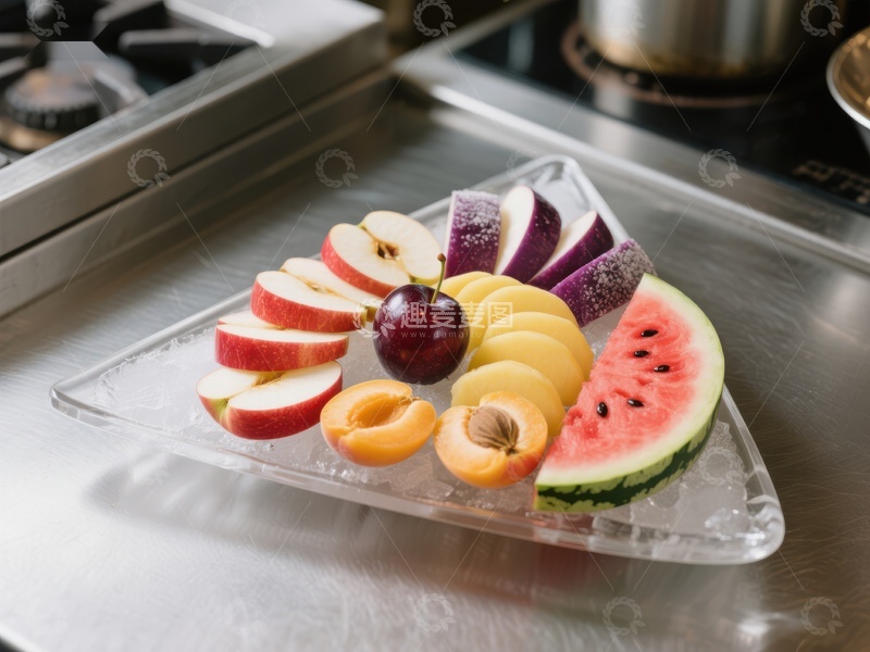 高清大图下载【趣麦麦图】厨房台面上的水果拼盘