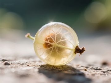 透明果实特写，自然光线照射