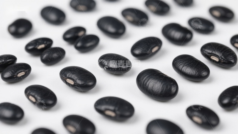 高清大图下载【趣麦麦图】整齐排列的黑豆特写