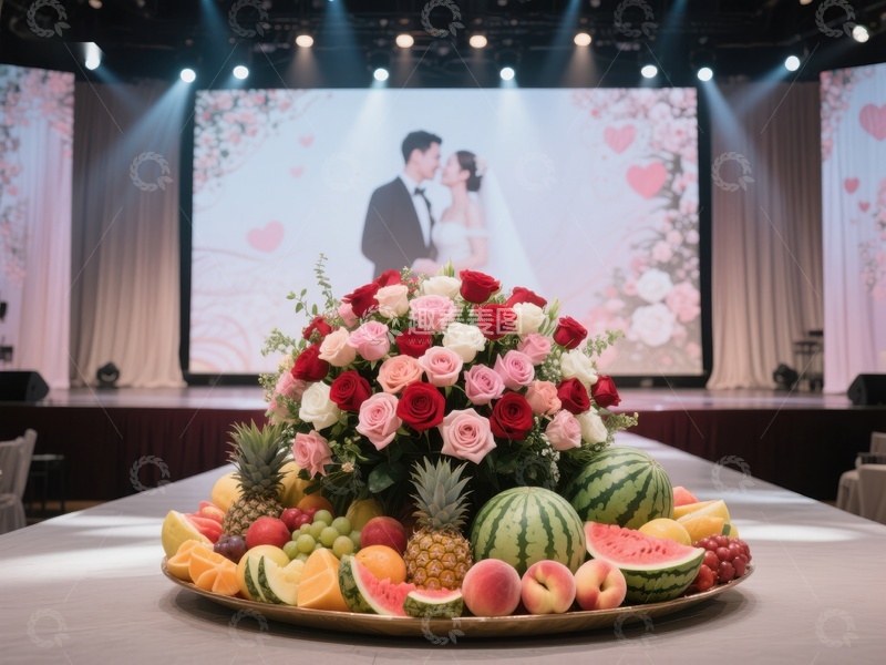 高清大图下载【趣麦麦图】婚礼现场的花果装饰