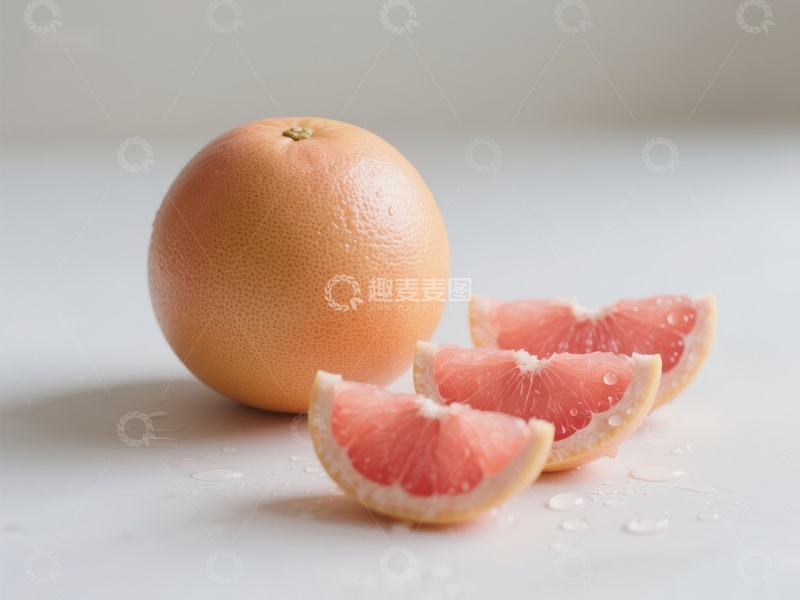 高清大图下载【趣麦麦图】新鲜葡萄柚与切片展示
