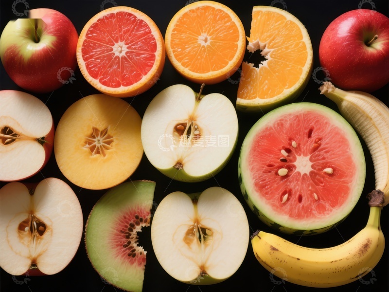 高清大图下载【趣麦麦图】多彩水果切面展示