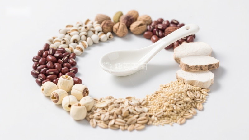 高清大图下载【趣麦麦图】各类谷物与坚果环绕白勺