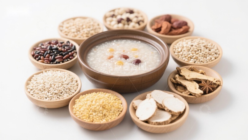 高清大图下载【趣麦麦图】多种谷物与粥的健康组合