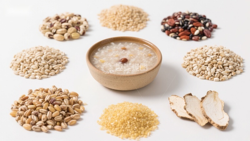 高清大图下载【趣麦麦图】多种谷物与粥的组合展示