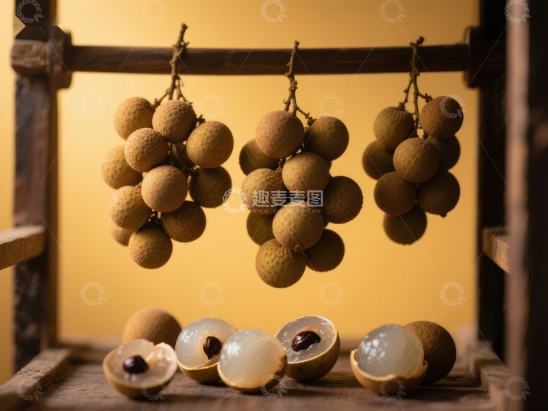 高清大图下载【趣麦麦图】新鲜龙眼挂枝展示