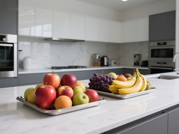 现代厨房中的水果拼盘