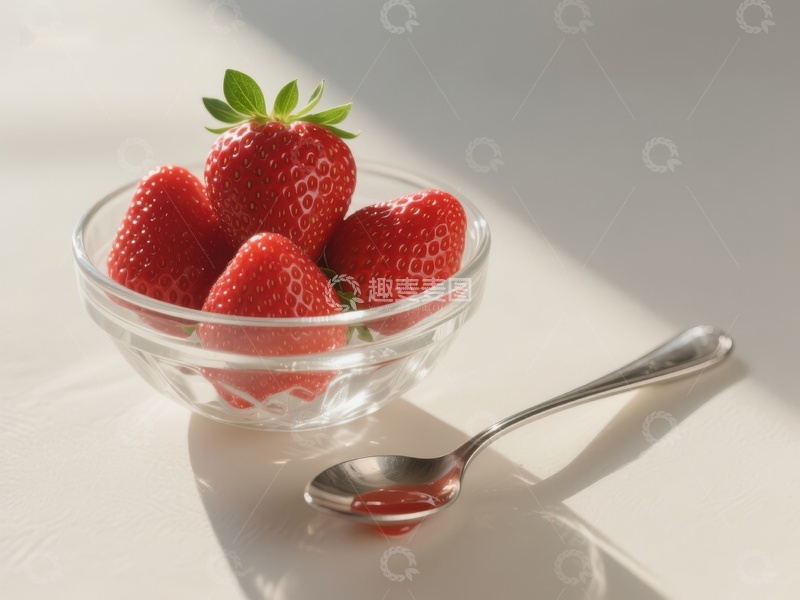 高清大图下载【趣麦麦图】透明碗中的新鲜草莓