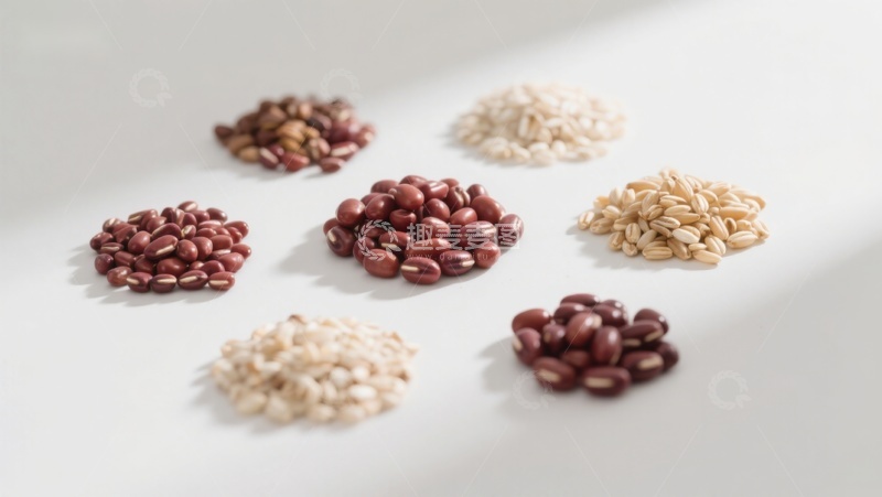 高清大图下载【趣麦麦图】多种豆类与谷物的排列展示