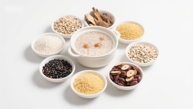 高清大图下载【趣麦麦图】多种谷物与粥的组合展示