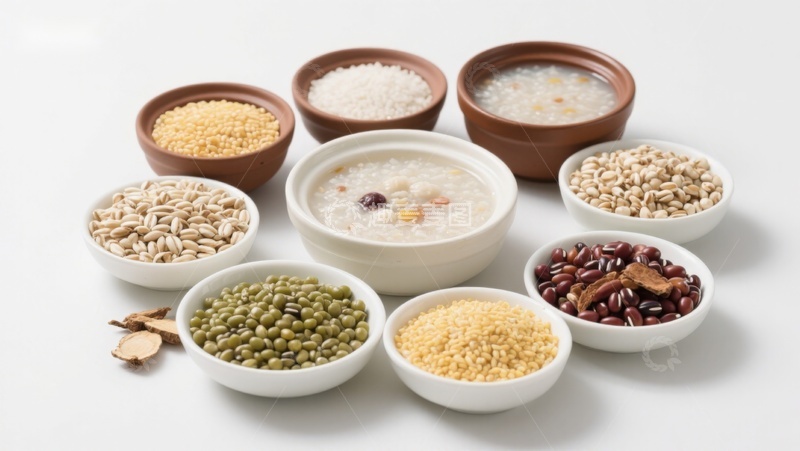 高清大图下载【趣麦麦图】多种谷物与粥的组合展示