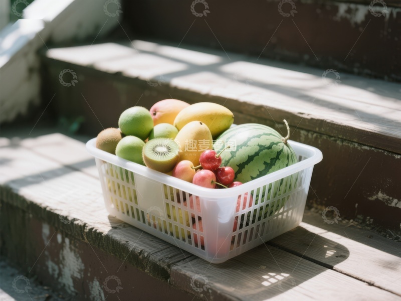 高清大图下载【趣麦麦图】篮子里的多彩水果