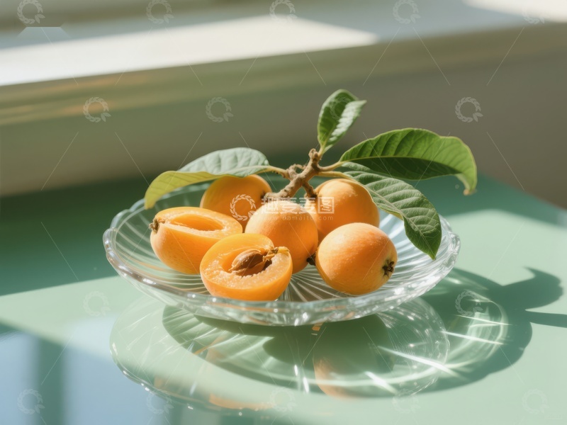 高清大图下载【趣麦麦图】新鲜枇杷果盘静物摄影