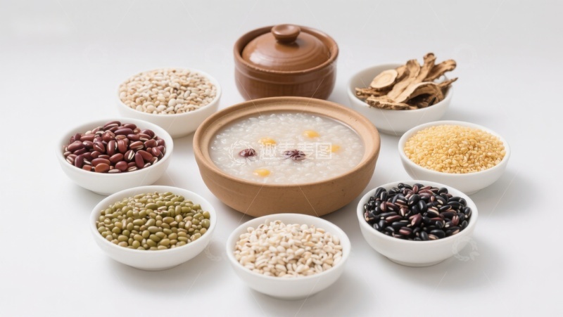 高清大图下载【趣麦麦图】多种谷物与粥的健康组合