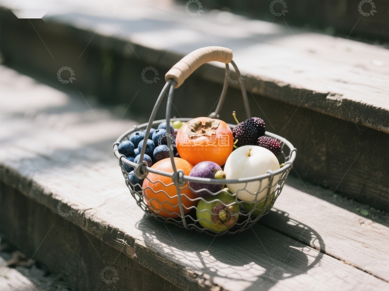 高清大图下载【趣麦麦图】篮子里的多彩水果
