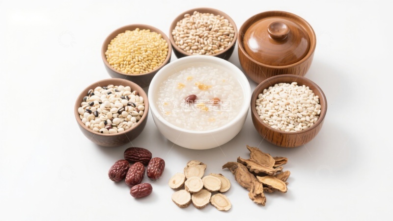 高清大图下载【趣麦麦图】养生粥与多种食材组合