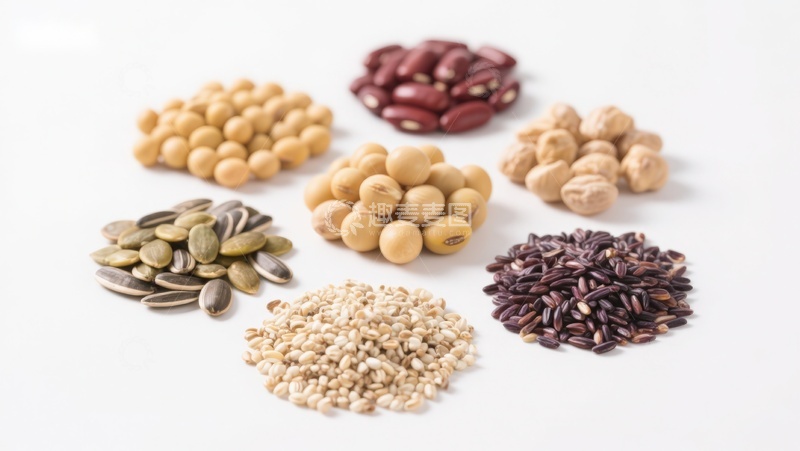 高清大图下载【趣麦麦图】多种谷物和豆类的展示