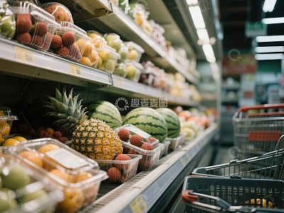 超市水果区陈列