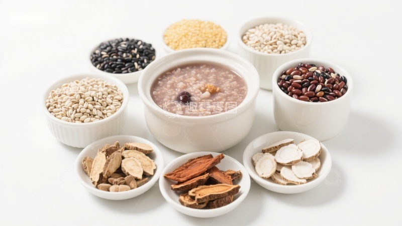 高清大图下载【趣麦麦图】-多种谷物与药膳食材展示