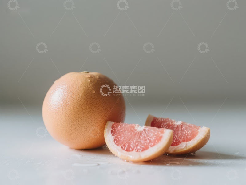 高清大图下载【趣麦麦图】新鲜葡萄柚切片展示