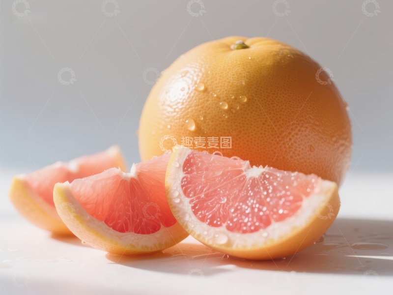 高清大图下载【趣麦麦图】新鲜葡萄柚切片展示