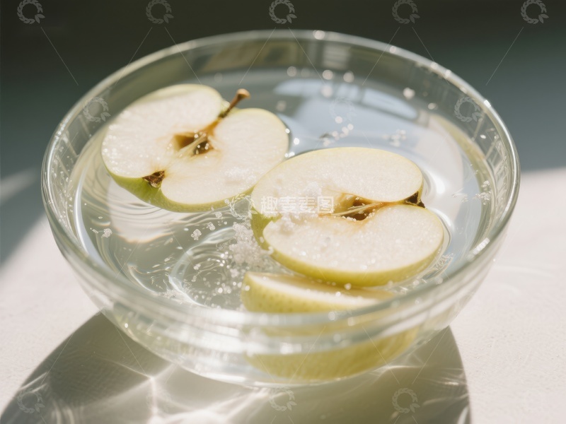 高清大图下载【趣麦麦图】清水中的苹果片