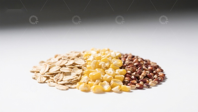 高清大图下载【趣麦麦图】三种谷物的堆叠展示