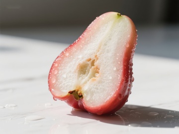 新鲜莲雾切面特写