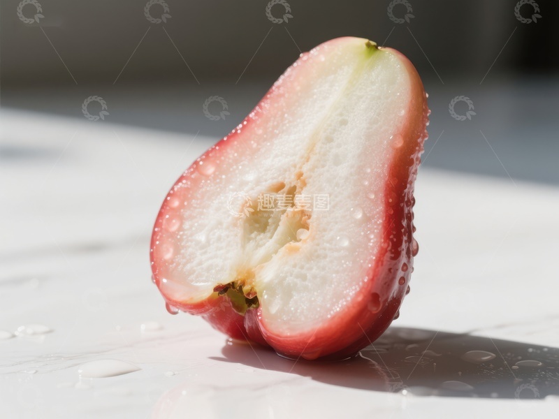 高清大图下载【趣麦麦图】新鲜莲雾切面特写