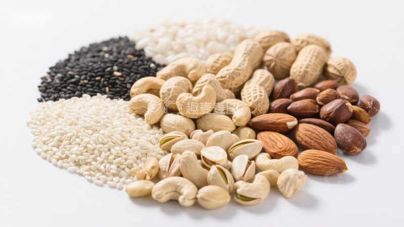 高清大图下载【趣麦麦图】多种坚果与谷物的组合