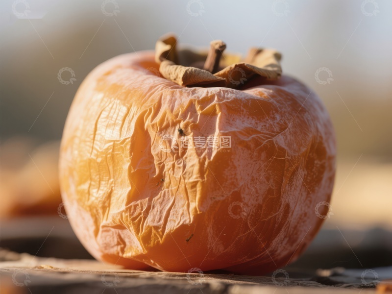 高清大图下载【趣麦麦图】皱缩的柿子特写