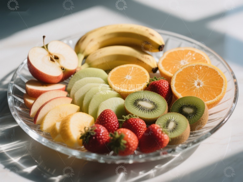 高清大图下载【趣麦麦图】新鲜水果拼盘，色彩缤纷
