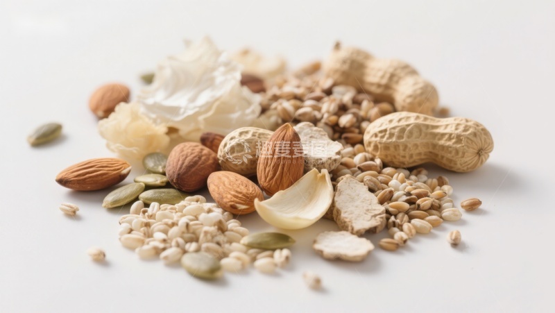 高清大图下载【趣麦麦图】坚果与谷物的健康组合