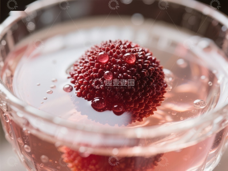 高清大图下载【趣麦麦图】水杯中的红色浆果特写