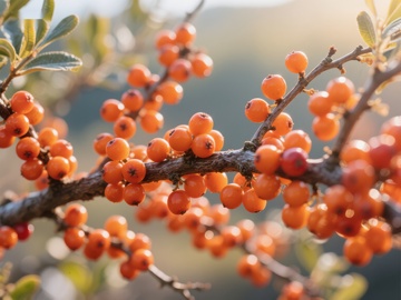 枝头挂满橙色浆果