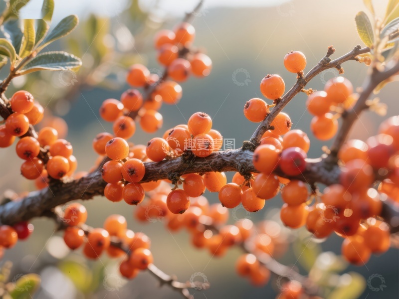 高清大图下载【趣麦麦图】-枝头挂满橙色浆果