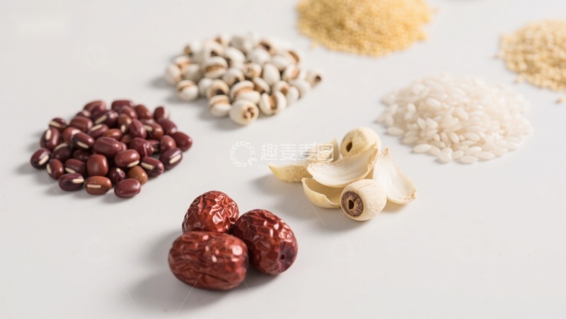 高清大图下载【趣麦麦图】多种谷物与干果的静物展示