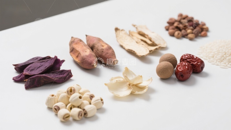 高清大图下载【趣麦麦图】-多种传统食材的静物展示